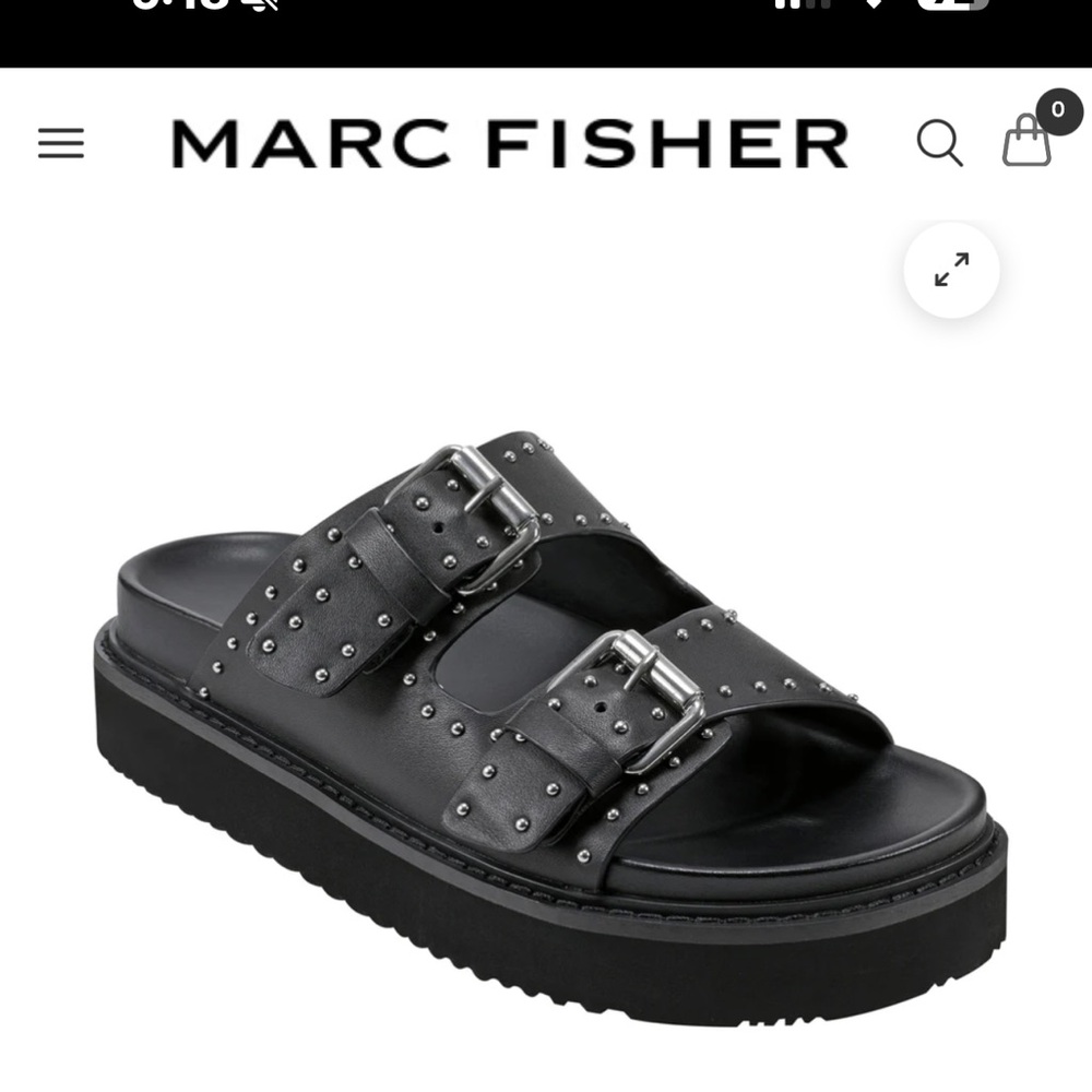 Black studded Marc Fisher sandals. Great condition. Minimal wear.